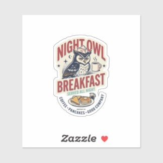 Night Owl Breakfast Retro Diner NIGHTSHIFT 90 Sticker