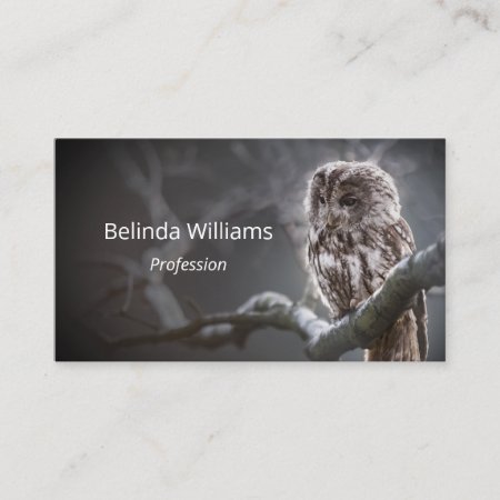 Night Owl Business Photo Elegant  Business Card
