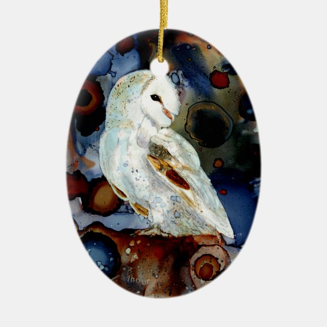 Night Owl Ceramic Ornament (Front)