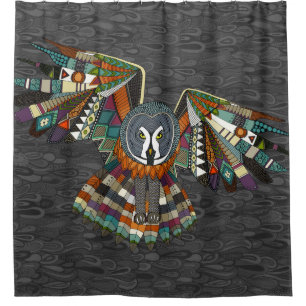 night owl charcoal shower curtain
