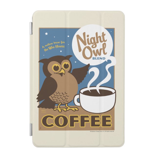 Night Owl Coffee iPad Mini Cover (Front)