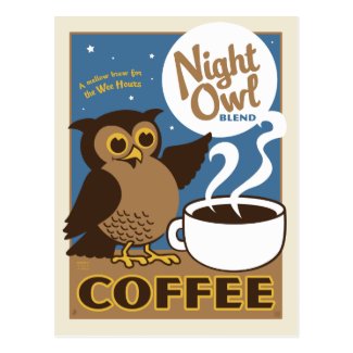 Night Owl Coffee Postcard