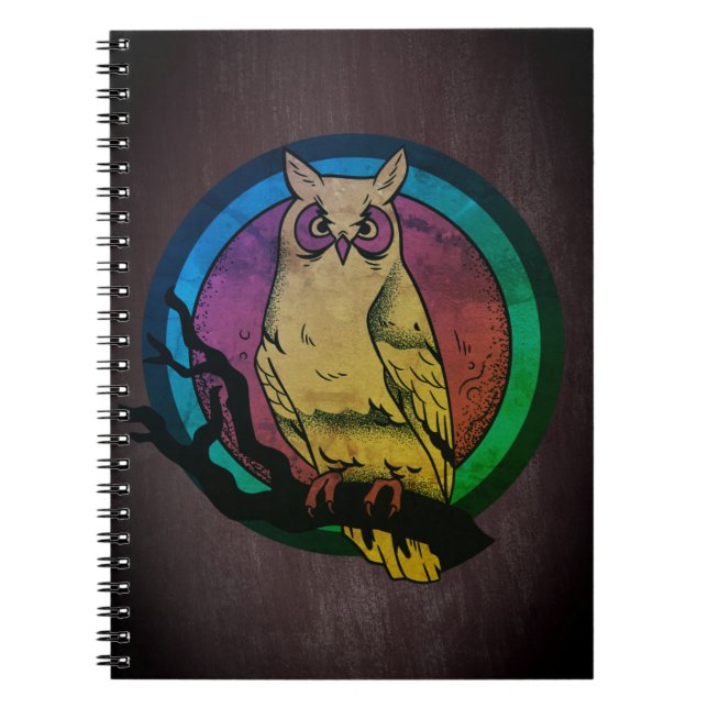 Night Owl Color Spectrum Spiral Notebook (Front)