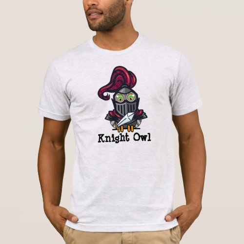 Night Owl Dressed in Knights Armor T_Shirt