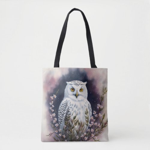 Night Owl Floral Portrait Tote Bag