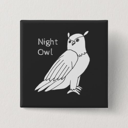 Night Owl Hand_drawn Wildlife Wilderness Bird Owl Button