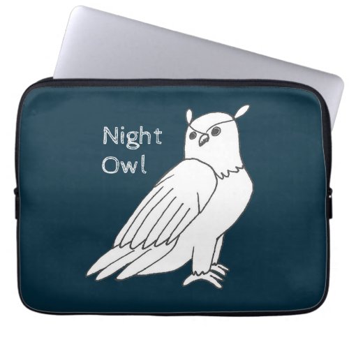 Night Owl Hand_drawn Wildlife Wilderness Bird Owl Laptop Sleeve