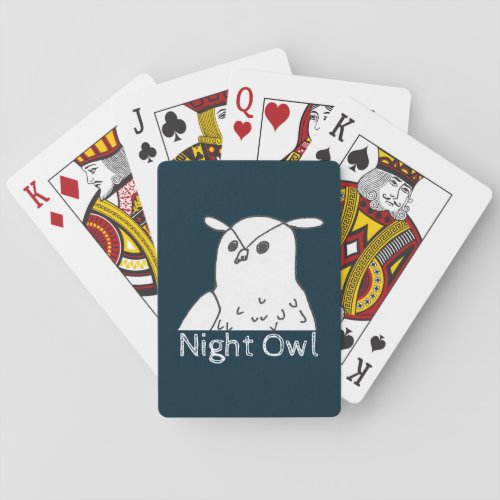 Night Owl Hand_drawn Wildlife Wilderness Bird Owl Playing Cards