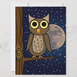Night owl holiday card