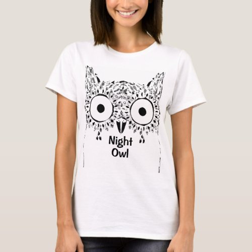 Night owl insomnia cute owl T_Shirt