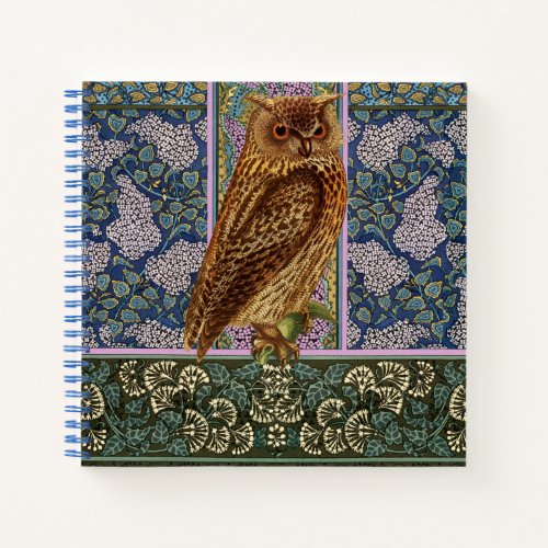 NIGHT OWLLILACS AND LEAVES Art Nouveau Floral Notebook