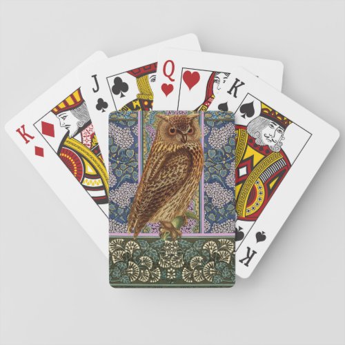 NIGHT OWLLILACS AND LEAVES Art Nouveau Floral  Poker Cards