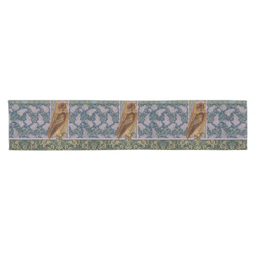 NIGHT OWLLILACS AND LEAVES Art Nouveau Floral Short Table Runner