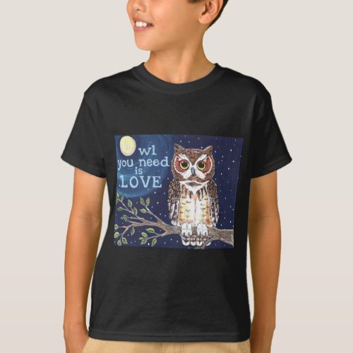 Night Owl Love  Original Design on Dark Shirts