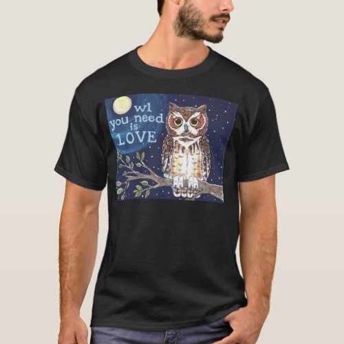 Night Owl Love  Original Design on Dark Shirts