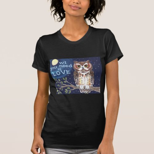 Night Owl Love  Original Design on Dark Shirts