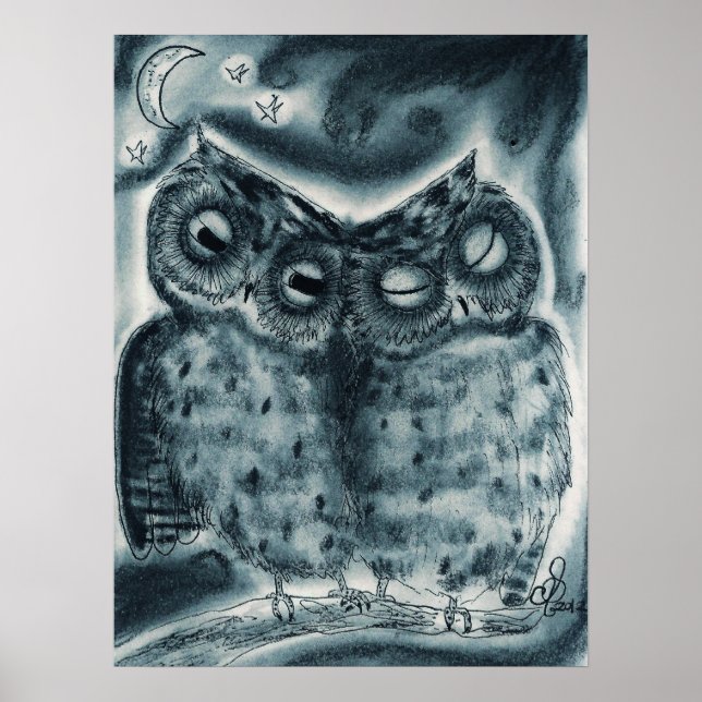 night owl love poster (Front)