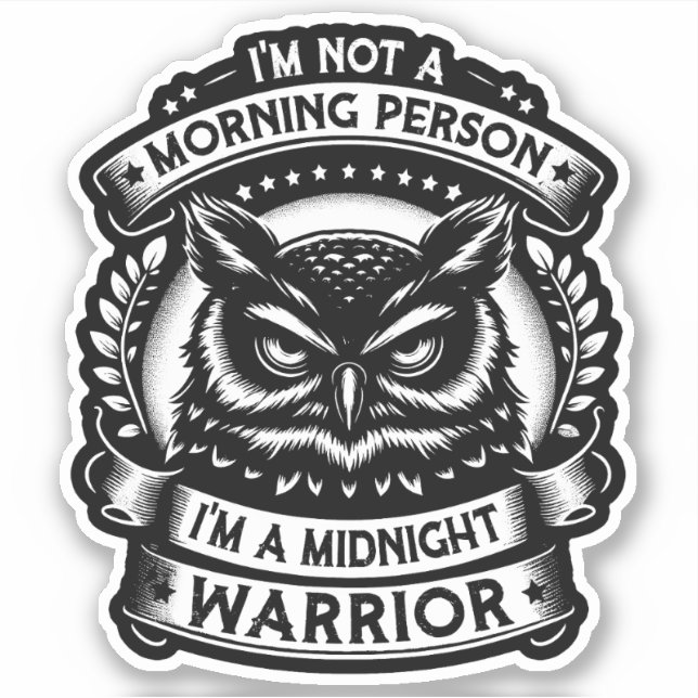  night owl - midnight Warrior Sticker (Front)