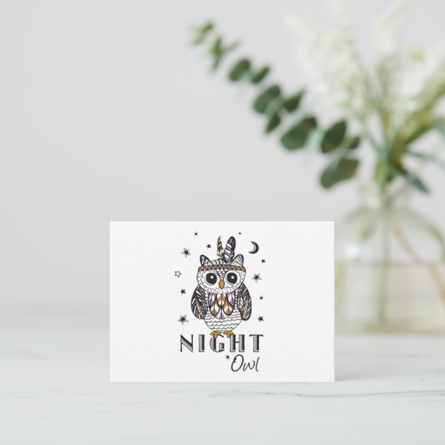 Night Owl Note Card (Standing Front)