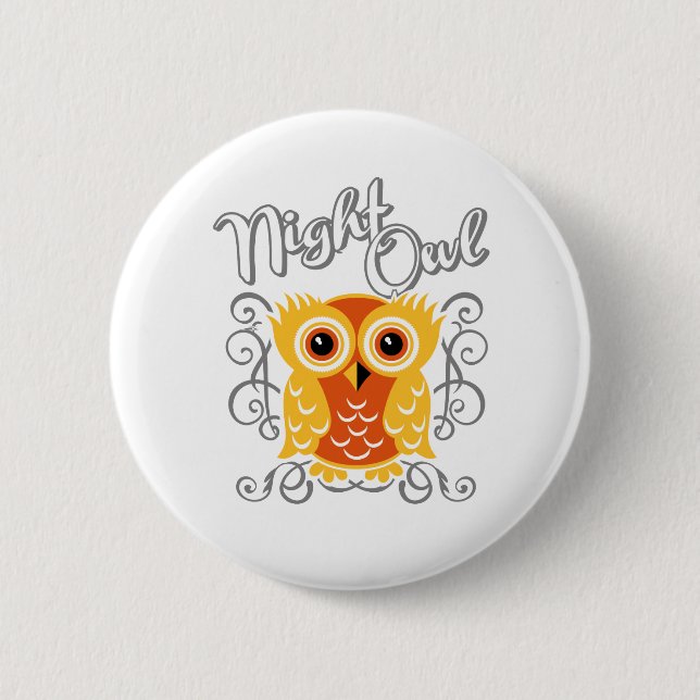 Night Owl Pinback Button (Front)