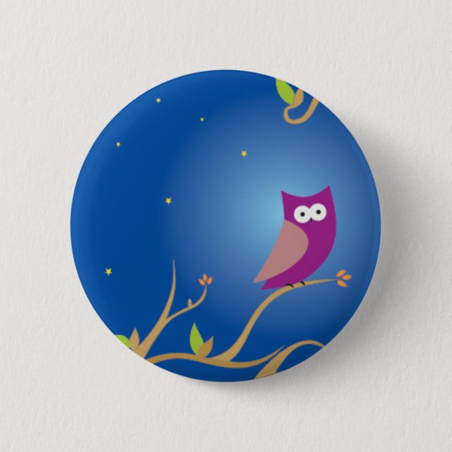 Night Owl Pinback Button (Front)