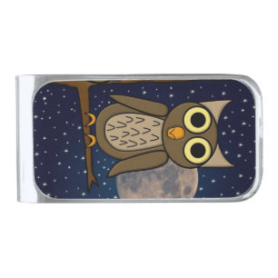Night owl silver finish money clip