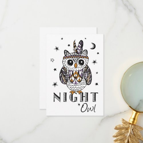 Night Owl Thank You Card
