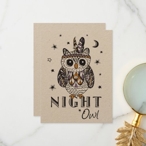 Night Owl Thank You Card