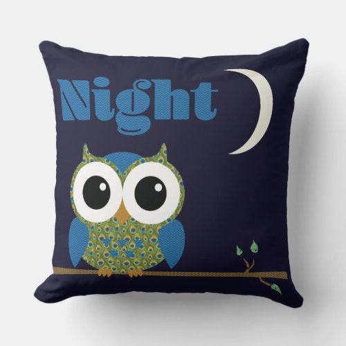 Night Owl Throw Pillow