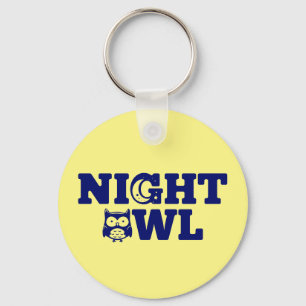 Night Owl Typography - Evening Person's Keychain