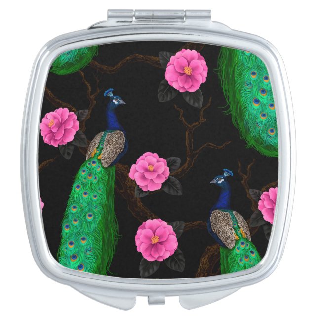 Night peacock garden compact mirror (Front)