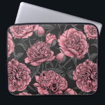 Night peony garden in pink and gray laptop sleeve<br><div class="desc">Hand drawn pink peony flowers,  seamless pattern design.</div>