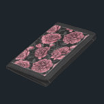 Night peony garden in pink and gray trifold wallet<br><div class="desc">Hand drawn pink peony flowers,  seamless pattern design.</div>