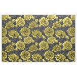 Night peony garden in yellow and gray fabric
