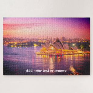 Night photo of Sydney and Opera House, Australia, Jigsaw Puzzle