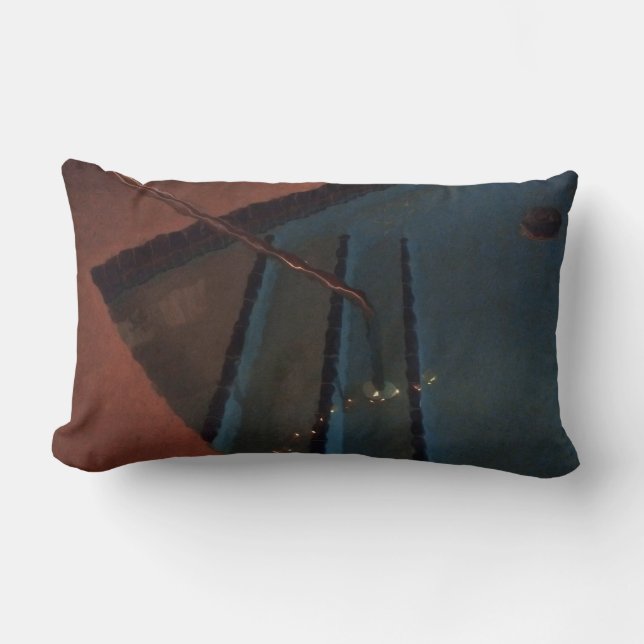 Night Pool Abstract Lumbar Pillow (Front)