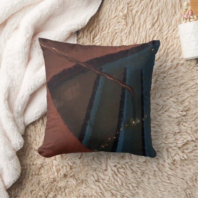 Night Pool Abstract Throw Pillow (Blanket)