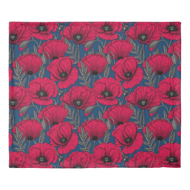 Night poppy garden duvet cover (Front)