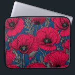 Night poppy garden laptop sleeve<br><div class="desc">Vector pattern made of hand-drawn poppies.</div>