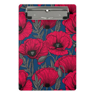 Night poppy garden mini clipboard