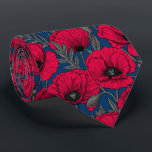 Night poppy garden neck tie<br><div class="desc">Vector pattern made of hand-drawn poppies.</div>
