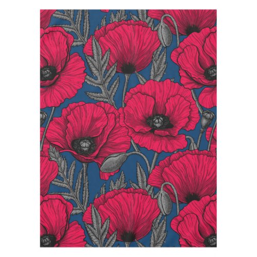 Night poppy garden tablecloth