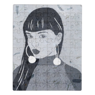 Night Portrait Glance Jigsaw Puzzle