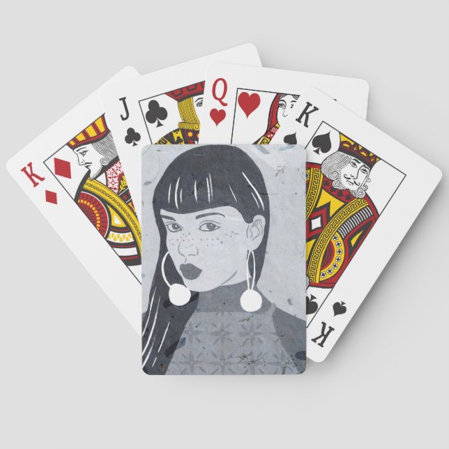 Night Portrait Glance Poker Cards (Back)