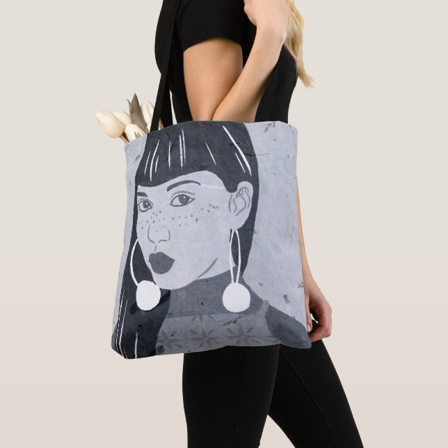 Night Portrait Glance Tote Bag (Close Up)
