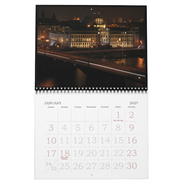 Night Prague 2010 Calendar (Jan 2027)