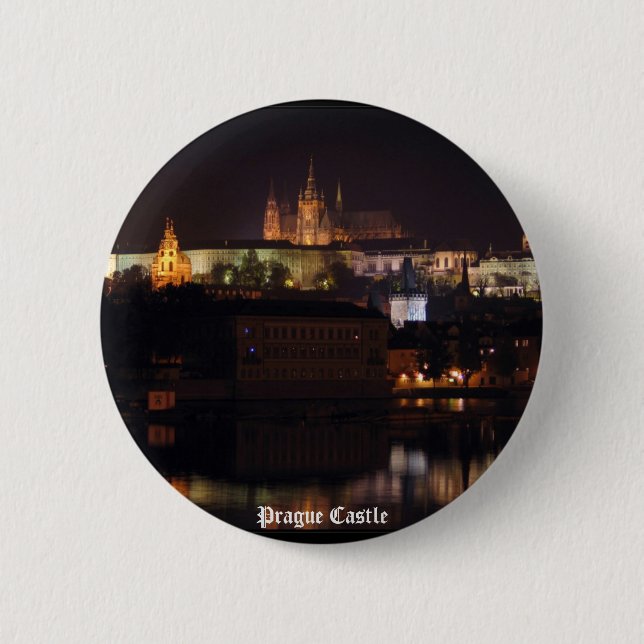 Night Prague Castle Button (Front)