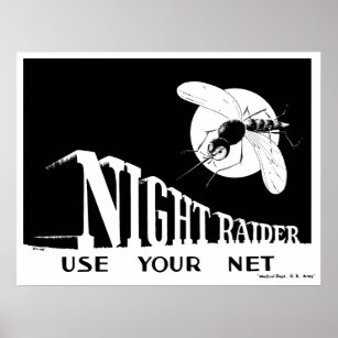 Night Raider -- WW2 Malaria Poster