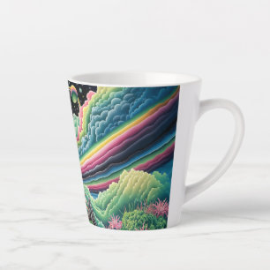 Night Rainbow Crow Latte Mug