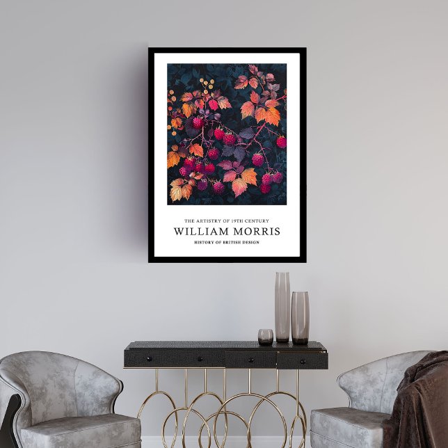 Night raspberries William Morris nouveau Framed Art (Night raspberries William Morris nouveau Framed Art)